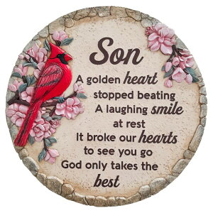 ~ ѐ 뉀 m  Memorial Stone for Son, Memorial Gifts for Loss of Son, Grave Decorations for Cemetery Son, in Memory of Son Stepping Stones TNS12 ysAiz
