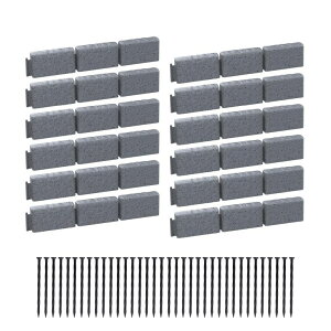 ~ ѐ 뉀 m  AGTEK Garden Edging 16FT Landscape Edging Kit 2.75 Inch Height Faux Stone Garden Border No Dig Lawn Border for Yard Flower Bed with 26 Stakes, Grey ysAiz