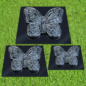 ~ ѐ 뉀 m  3 pcs Butterfly Stepping Stone Molds, Paving DIY Stepping Stone Mold - Casting Pathmaker Garden Pathmate Pavement Precast Concrete Molds and Forms Walkway ysAiz