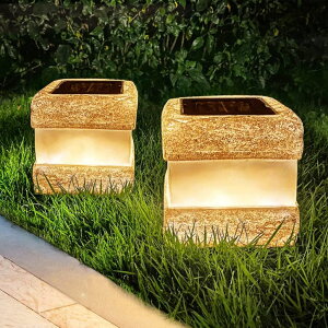 ~ ѐ 뉀 m  2 Pack Solar Rock Lights Outdoor - Solar Garden Decor Landscape Pathway Lights Waterproof with Warm LED Lights for Table Patio Yard Garden Walkway Decor(Brown) ysAiz
