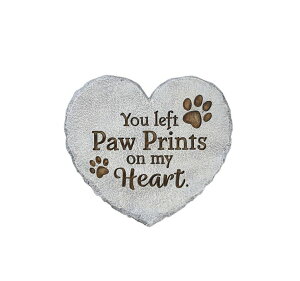 ~ ѐ 뉀 m  Roman 10h Heart-Shaped Garden Stepping Stone ? gYou Left Paw Prints on My Hearth ? Pet Memorial Outdoor Decor, Dog or Cat Remembrance Gift ysAiz