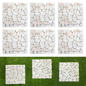 ~ ѐ 뉀 m  Sasylvia 6 Pcs 12 Inch Stepping Stones Pavers for Outside Walkway, Square Marble Riverstone Decor Pathway Stepping Stones for Patio Backyard Garden Walkway Pathway Outdoor Lawn Yard Decorations ysAiz