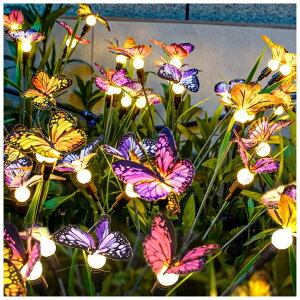 ~ ѐ 뉀 m  TONULAX Solar Garden Lights - Swaying Butterfly Light, Swaying in The Wind, Solar Outdoor Lights, Yard Patio Pathway Decoration, High Flexibility Iron Wire & Realistic Butterflies (2 Pack) ysAiz
