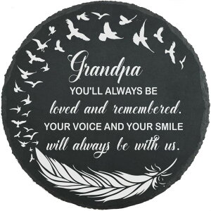 敷石 飛び石 庭園 洋風 庭 Grandpa Memorial Stone Garden Plaque Grandpa Stepping Stones Grandpa Memorial Gifts Loss of Grandfather Grave Decor Slate Memorial Stone for Grandpa Memory Grandpa Stone TNA30 【並行輸入品】