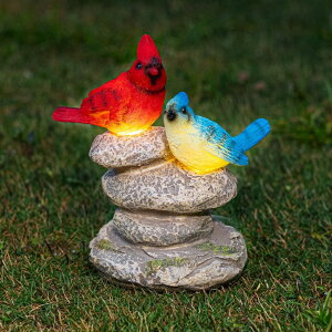 ~ ѐ 뉀 m  Ovewios Solar Garden Statues Outdoor Decor, Garden Sculptures Stones Statue Novelty Birds Figurine Decoration for Patio Yard Porch Art Home Decor ysAiz