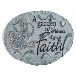 ~ ѐ 뉀 m  MyGift 9.5 Inch Resin Outdoor Stepping Stone Faith Sign Home Garden Decor, Decorative Gardening Rock Lawn Sculpture Gift with Dove and Religious Message ysAiz