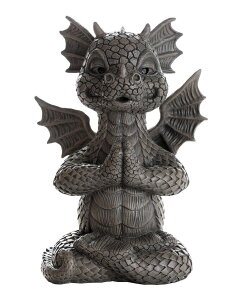 ~ ѐ 뉀 m  Pacific Giftware Garden Dragon Meditating Yoga Dragon Garden Display Decorative Accent Sculpture Stone Finish 10 Inch Tall ysAiz