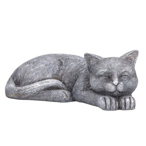 ~ ѐ 뉀 m  Hapivida Cat Garden Statue, 5.5in Mini Pet Garden Memorial Stone Sleeping Cat Statue Decor Outdoor Resin Realistics Sculptures Gift Grey ysAiz