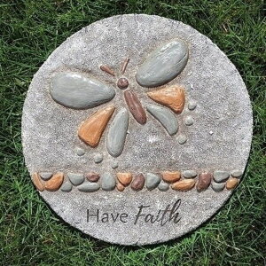 ~ ѐ 뉀 m  Roman Giftware Inc., Garden Collection, 11.75" D Butterfly Stepping,Religious, Inspirational, Durable (11x11x1) ysAiz