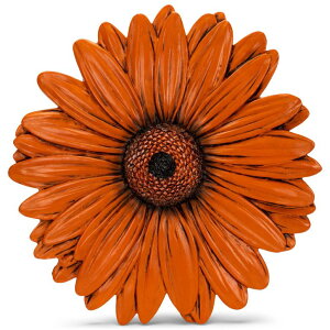 ~ ѐ 뉀 m  NAT & Jules Gerbera Daisy Flower Shaped Dimensional Indoor Outdoor 12 inch Cast Resin Decorative Garden Stepping Stone, Patio, Walkway Sculpture Yard Art, Orange ysAiz