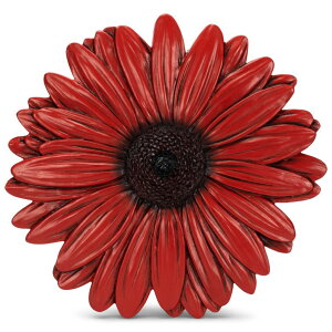 ~ ѐ 뉀 m  NAT & Jules Gerbera Daisy Flower Shaped Dimensional Indoor Outdoor 12 inch Cast Resin Decorative Garden Stepping Stone, Patio, Walkway Sculpture Yard Art, Red ysAiz