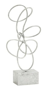 ���� �u�� �G�� �C�O Deco 79 Metal Abstract Decorative Sculpture Swirl Home Decor Statue, Accent Figurine 10 x 4 x 22, Silver �y���s�A���i�z