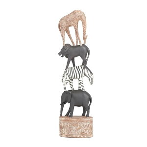 ���� �u�� �G�� �C�O Deco 79 Polystone Safari Animals Decorative Sculpture Home Decor Statue, Accent Figurine 4 x 3 x 16, Multi Colored �y���s�A���i�z