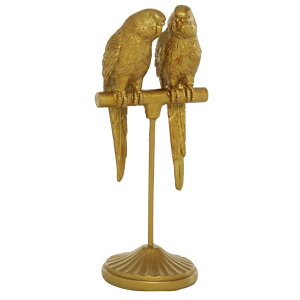 ���� �u�� �G�� �C�O Deco 79 Polystone Parrot Decorative Sculpture Home Decor Statue, Accent Figurine 3 x 3 x 9, Gold �y���s�A���i�z