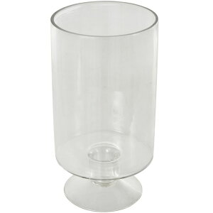 "���� �u�� �G�� �C�O Deco 79 Glass Wide Candle Holder with Elevated Base, 6"" x 6"" x 11"", Clear �y���s�A���i�z"
