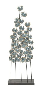 ���� �u�� �G�� �C�O Deco 79 Metal Leaf Decorative Sculpture Home Decor Statue with Gold Accents, Accent Figurine 13 x 6 x 37, Teal �y���s�A���i�z