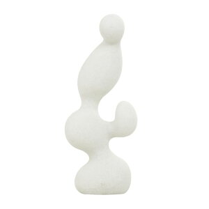 ���� �u�� �G�� �C�O Deco 79 Polystone Abstract Decorative Sculpture Curved Shaped Home Decor Statue with Speckled Texturing, Accent Figurine 7 x 4 x 18, White �y���s�A���i�z