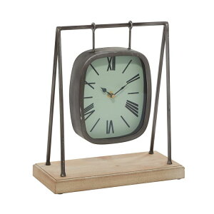���� �u�� �G�� �C�O Deco 79 Wood Pendulum Clock with Wood Base, 10 x 5 x 12, Gray �y���s�A���i�z