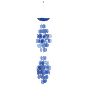 ���� �u�� �G�� �C�O Deco 79 Capiz Shell Waterfall Windchime, 5 x 5 x 27, Blue �y���s�A���i�z