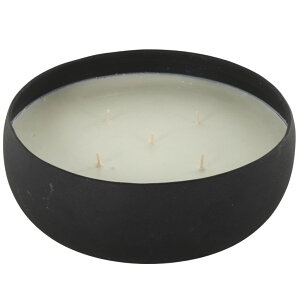 ���� �u�� �G�� �C�O Deco 79 Metal Decorative Candle Eucalyptus Spa Scented Textured 63oz 5 Wick Aromatherapy Candle with White Wax, Wax Aromatherapy Candle 9 x 9 x 3, Black �y���s�A���i�z
