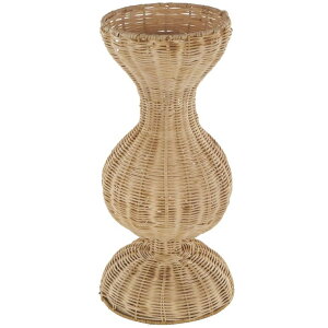 ���� �u�� �G�� �C�O Deco 79 Rattan Handmade Decorative Vase Woven Hourglass Centerpiece Vase with Dome Base, Vase for Home Decoration 8 x 8 x 16, Brown �y���s�A���i�z