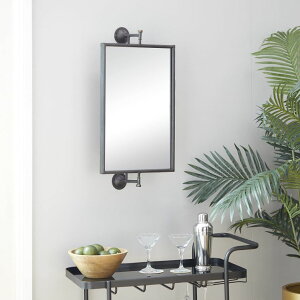 ���� �u�� �G�� �C�O Deco 79 Metal Handmade Room Wall Mirror Dimensional Entryway Mirror, Wall Mounted Mirror 14 x 7 x 28, Black �y���s�A���i�z