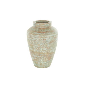 ���� �u�� �G�� �C�O Deco 79 Ceramic Decorative Vase Antique Style Textured Patina Centerpiece Vase, Flower Vase for Home Decoration 10 x 10 x 15, Brown �y���s�A���i�z