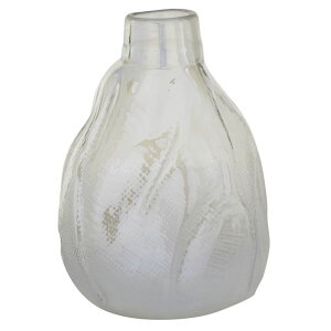 ���� �u�� �G�� �C�O Deco 79 Glass Handmade Decorative Vase Blown Centerpiece Vase, Flower Vase for Home Decoration 9 x 9 x 14, White �y���s�A���i�z