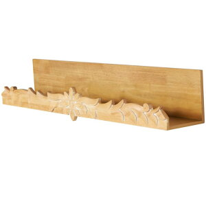 ���� �u�� �G�� �C�O Deco 79 Wooden Floral Wall Shelf with Carved Scroll Lip, 30 x 6 x 6, Light Brown �y���s�A���i�z