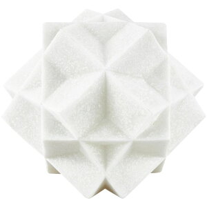 "���� �u�� �G�� �C�O Deco 79 Polystone Geometric Decorative Sculpture Dimensional Ball Home Decor Statue with Speckled Texturing, Accent Figurine 7"" x 7"" x 7"", White �y���s�A���i�z"