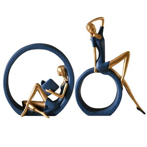 ���� �u�� �G�� �C�O H&W 2PCS 11''H Girl Statues,Resin Abstract Sculptures,Reading Girl Statue Ornaments,Yoga Girl Collectible Figurines for Home Office Living Room Table Bookshelf Desk Housewarming D?cor �y���s�A���i�z