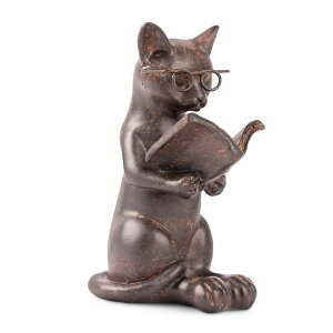 ���� �u�� �G�� �C�O Young's Inc. Cat Figurine - Cute Cat Statue - Whimsical Cat Decor for Cat Lovers - Cat Collectibles and Meditation Decor - Cat with Eye Glasses - 4'' L X 3'' W X 5'' H �y���s�A���i�z
