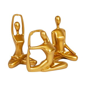 ���� �u�� �G�� �C�O Mind Reader Yoga Figurine Set, Meditation Statues for Home, Office, or Studio Decor, Elegant Mindful Gift, Resin, 2.75 L x 2.25 W x 4.75 H, Set of 3, Gold �y���s�A���i�z