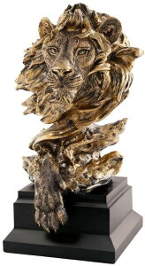���� �u�� �G�� �C�O CUZOKOLA Large Lion Statue Modern King of Royal Golden Lion Head Collectible Figurine Sculptures Decoration for Home/Bookshelf/Room Accessories Best Manly Lion King Gifts for Men,Office Decor for Men �y���s�A���i�z