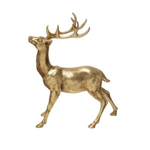 ���� �u�� �G�� �C�O Creative Co-Op Decorative Standing Deer Figurine, Gold, 11L x 4W x 14H �y���s�A���i�z