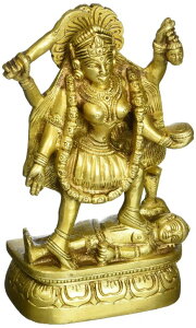 ���� �u�� �G�� �C�O Gangesindia Goddess Kali Sculpture Brass Figurine of Devi Kali BS0120 (6.25 H x 3.50 W) Gold �y���s�A���i�z