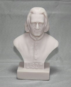 ���� �u�� �G�� �C�O Franz Liszt Statue Bust Figurine - White Vinyl - Classic Style - Music Theme - Tabletop - 5 H x 5 W x 5 D �y���s�A���i�z
