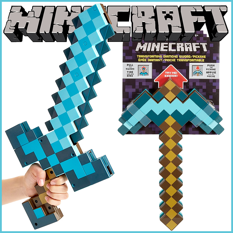 最高の ソード ダイヤモンド マテル Pickaxe Sword Transforming Minecraft 剣とつるはしに変形 ダイアモンドソード トランスフォーミング マインクラフト Mattel製 マテル マインクラフトシリーズ 並行輸入品 送料無料 マイクラ セット Water Gov Ge