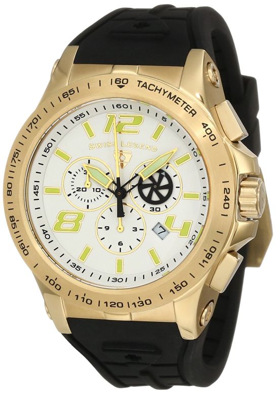 スイスレジェンド Swiss Legend 男性用 腕時計 メンズ ウォッチ クロノグラフ ホワイト 10040-YG-02S 【並行輸入品】
