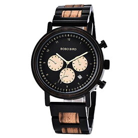 ボボバード BOBO BIRD ウッドウォッチ 木製腕時計 男性用 腕時計 メンズ ウォッチ クロノグラフ ブラック GT027-4 【並行輸入品】
