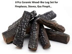 セラミックログ セット 暖炉用 Hmleaf 8 Small Pieces Set Wood-like Ceramic Fireplace Logs for Gas Ethanol,Fireplaces, Stoves, FirepitsHmleaf 8 Small Pieces Set Wood-like Ceramic Fireplace Logs for Gas Ethanol,Fireplaces, Stoves, Fire 【並行輸入品】