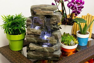   ̃IuWF e[ugbvt@Ee CeA Alpine WIN220 Waterfall Tabletop Fountain with White LED Light, Grey, 13 Inch TallAlpine WIN220 Waterfall Tabletop Fountain with White LED Light, Grey, 13 Inch T
