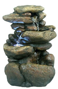   ̃IuWF e[ugbvt@Ee CeA Alpine WIN472 Three Tiered Rock Tabletop Fountain with LED Lights, 11 Inch TallAlpine WIN472 Three Tiered Rock Tabletop Fountain with LED Lights, 11 Inch Tall 