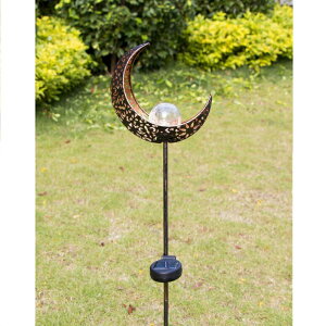 �K�[�f�����C�g �� LED�\�[���[���C�g Homeimpro Garden Solar Lights Pathway Outdoor Moon Crackle Glass Globe Stake Metal Lights,Waterproof Warm White LED for Lawn,Patio or Courtyard (Bronze) �y���s�A���i�z