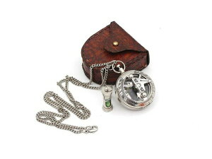 ^J v RpX ^イ |[^u T_CA Best Mens Gifts Necklace Sundial Push compass with Leather Case ysAiz