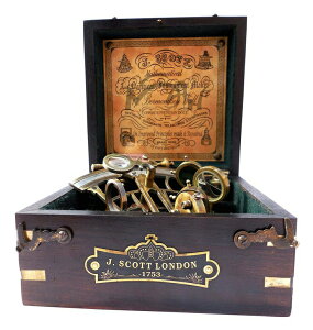 ZV ^J ^イ V̊ϑ@ SIXTANT MAH Brass Ship History Sextant with Hardwood Box. C-3082 ysAiz