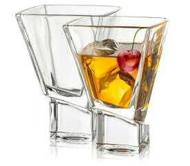 Joyjolt クリスタル グラスセット ジョイジョルト デカンタ デキャンタ JoyJolt Carre 2-Piece Cocktail Glasses Set, 8 Ounce Martini Glasses 【並行輸入品】