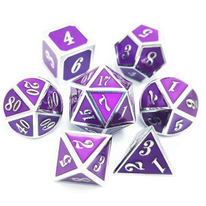 ʑ̃_CXZbg EH[Q[ TRPG e[ug[N DND  Haxtec 7PCS Zinc Alloy Metal Dice Set D&D Dice D20 D12 D10 D8 D6 D4 for Dungeons and Dragons DND RPG MTG Table Games-Glossy Enamel Dice Royal Purple ysAiz