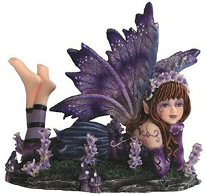 George S. Chen tBMA tFA[ George S. Chen Imports SS-G-91589 Young Purple And Blue Fairy Lying On Stomach In Garden Statue, Small ysAiz