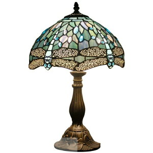 ȃfUC e[uv Tiffany Lamp Sea Blue Stained Glass and Crystal Bead Dragonfly Style Table Lamps Height 18 Inch for Coffee Table Living Room Antique Desk Beside Bedroom S147 WERFACTORY ysAiz